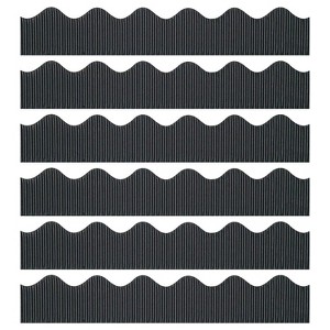 Bordette 50' x 2-1/4" Scalloped Border Black 6 Rolls (PAC37306-6) - 1 of 2