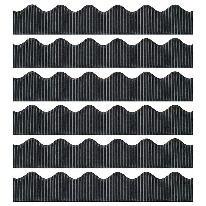 Bordette 50' x 2-1/4" Scalloped Border Black 6 Rolls (PAC37306-6), 1 of 3