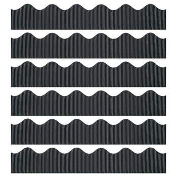 Bordette 50' x 2-1/4" Scalloped Border Black 6 Rolls (PAC37306-6)