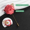 Unique Bargains Mens Golden Leaf Rose Lapel Boutonnieres Pin for Wedding 12 Pcs - 2 of 4