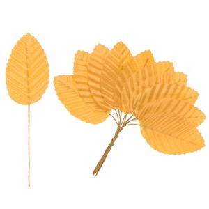 Unique Bargains Artificial Silk Wire Single Flower Leaves for DIY - 1 of 4