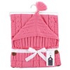 Hudson Baby Infant Girl Knitted Baby Lounge Stroller Wrap Sack, Azalea Pink, One Size - 2 of 3