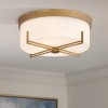 Possini Euro Design Henning 15 1/2" Modern Flush-Mount Ceiling Light Fixture Kitchen Foyer Hallway Round Gold Finish White Glass Shade Bedroom - image 2 of 4