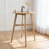 Mid-Century Modern Round Bar Table – 42" High Bar Table with Tapered Legs for Kitchen, Dining Room or Home Bar, Natural Oak - 2 of 4