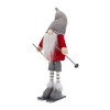Plush Standing Gnome Skier Figurines – Set of 6, 14.25"H Red & Grey Polyester Holiday Decor for Indoor Display By Melrose - 4 of 4