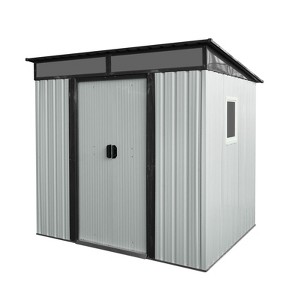 NicBex Metal Outdoor Storage Shed with Window and Transparent Plate for Backyard Garden,Patio - 1 of 4