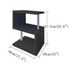 YIYIBYUS S-Shaped End Table with LED Lights Black Nightstand Storage Shelf - 4 of 4