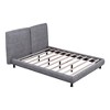 Whisen Morden Design Queen Size Upholstered Platform Bed with Two Large Headrests and Thick Fabric - 3 of 4