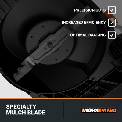 WORX - Nitro WG737 40V 16" Cordless Push Lawn Mower with Brushless Motor (Batteries & Charger Included) - Black - Thumbnail 5