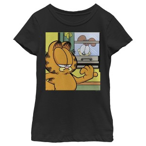 Girl's Garfield Odie Behind the Window T-Shirt - 1 of 4