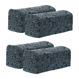 Unique Bargains Anti-Slip Stretch Jacquard Couch Arm Slipcovers 4 Pcs - 1 of 4
