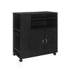 Kings Brand Furniture Alaina Kitchen Island Rolling Cart on Wheels with Storage Cabinet - 3 of 4