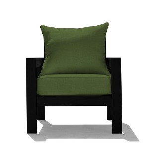 Honeycomb Outdoor Edisto Seat - Black Aluminum Chair: Weather Resistant Modular Patio Lounge Furniture - 1 of 4