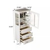 Luck Live 56.88in H Classic high cabinet, living room, and dining room, off-white - 4 of 4