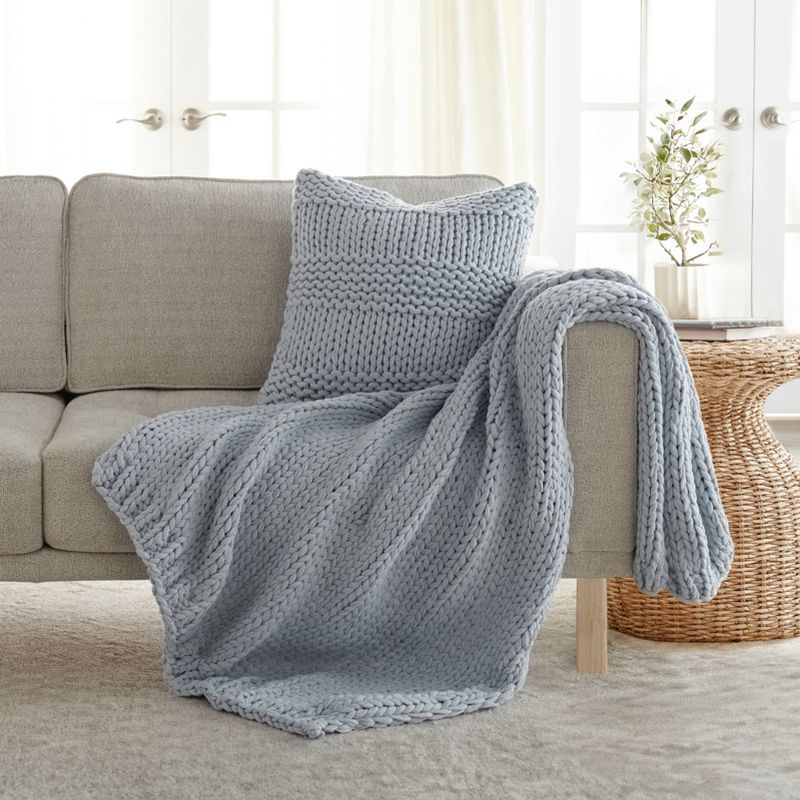 Chunky Knit Throw Blanket and Decor Pillow Bundle - Becky Cameron, 4 of 10