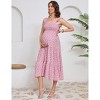 Maternity Dress Square Neck Sleeveless Smocked Ruffle Sleeve Baby Shower Photoshoot Summer Midi Dresses - 2 of 4