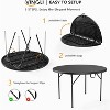 VINGLI Black 48" Round Bi-Folding Commercial Table, 4 Feet Portable Plastic Dining Card Table for Kitchen or Outdoor Party Wedding Event, 1-Pack - 4 of 4