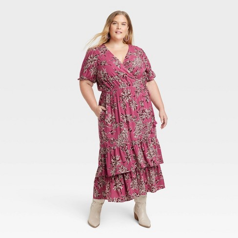 Women's Short Sleeve Wrap Dress - Knox Rose™ Pink 2x : Target