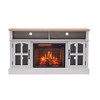 APRILSOUL 58in Fireplace TV Stand and Entertainment Center with 23in Electric Fireplace, Media Console Cabinet with Storage and Glass Doors - 2 of 4