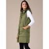 INSPIRE CHIC Women's Long Casual Sleeveless Zippered Hooded Down Puffer Vest - 3 of 4