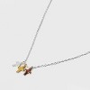 Sterling Silver Triple Cross Tri Tone Pendant Necklace - Silver - 4 of 4