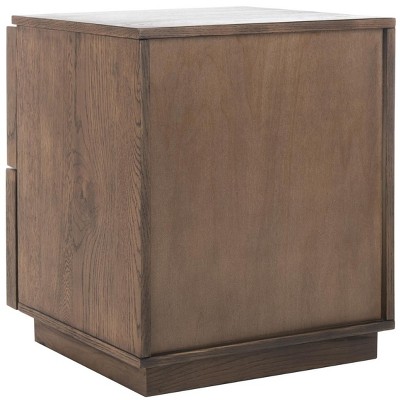 Zeus Medium Oak 2-Drawer Transitional Nightstand