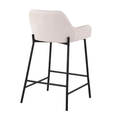 Daniella Cream Fabric and Metal Industrial Counter Stools - Set of 2