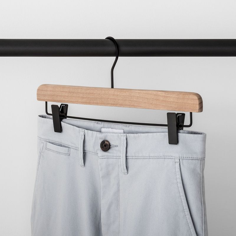 2pk Wood Pant Hangers with Clips Natural - Brightroom&#8482;, 2 of 4