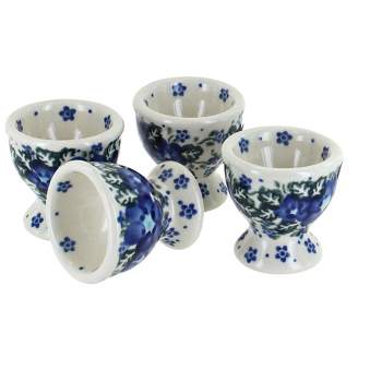 Blue Rose Polish Pottery 38-4 Vena Egg Cup Set