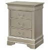 HomeStock Silver Champagne Nightstand 29x21x16 with Three Drawers, Compact Bedside Table for Storage and Elegant Bedroom Accent - 2 of 4