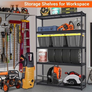 Garage Shelving, 5-Tier Heavy Duty Garage Shelving, 60" L x 24" W x 78" H Storage Shelves Adjustable Height, Metal Shelves for Kitchen Pantry Basement - 1 of 4