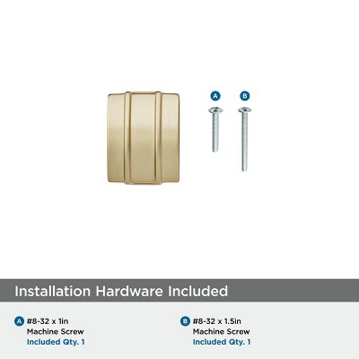 Champagne Bronze Rectangular Cabinet Knob with Mounting Hardware