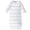 Hudson Baby Infant Cotton Long-Sleeve Gowns 4pk Set, Gray Elephant, 0-6 Months - 4 of 4