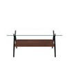 GlasFlength Living Room Modern Minimalist End Tables, Stylish and Fashion, Space Saving for Small Homes Spaces, Brown,38.6”*17.3”*22.83" - 4 of 4