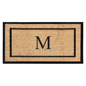 A1HC Natural Coir and Rubber Backing Monogrammed Door Mat, Anti-Shed Entry Doormat - 1 of 4
