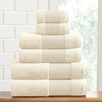 Terry Cotton Fringed 6-Piece Towel Set Taupe – Treaty, 51% OFF