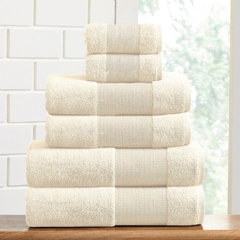 Luxury Towel Set, Ivory, Washcloth (2-Pack)