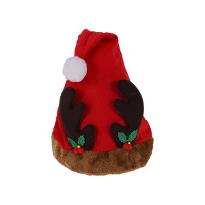 Unique Bargains Christmas Hat Reindeer Antler Hat Polyester Non-Woven Fabric Red Brown 11.81"x16.14" 1 Pc - 1 of 4