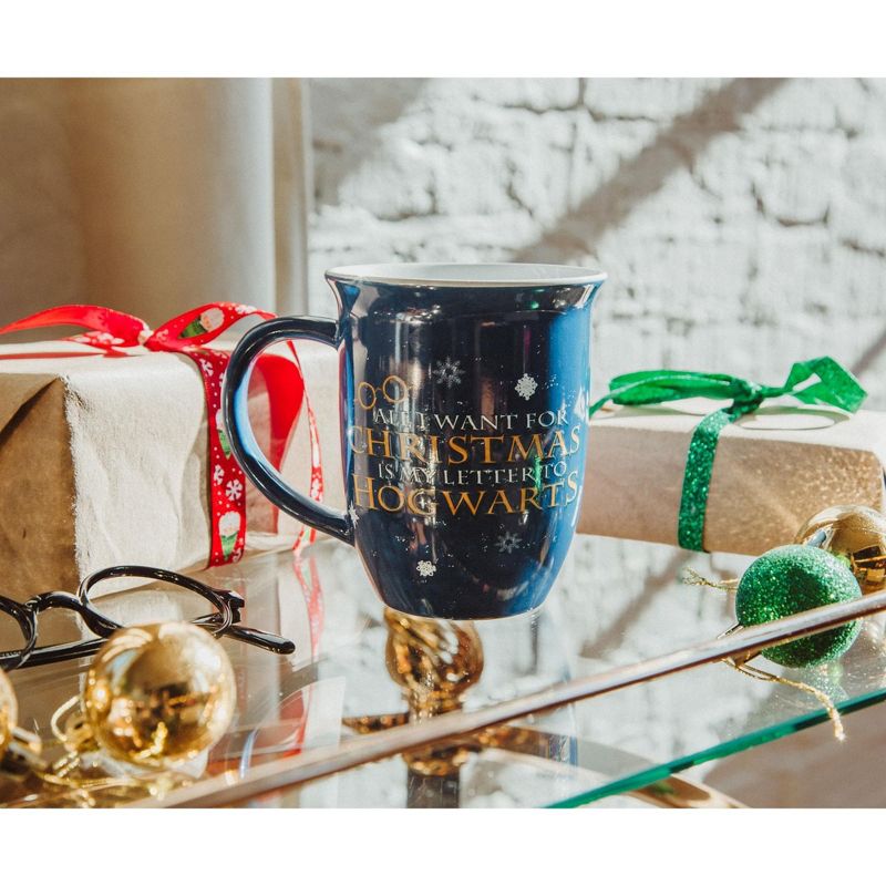 Silver Buffalo Harry Potter Hogwarts Christmas Wide Rim Ceramic Mug | Holds 16 Ounces, 4 of 7