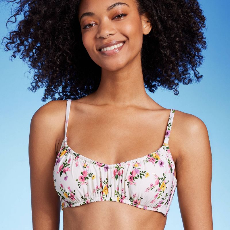 Women's Ruched Underwire Bikini Top - Shade & Shore™ Multi Ditsy Floral Print , 4 of 9