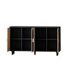 62.20" Particle Board and Rattan 4-Door Storage Cabinet with Solid Wood Legs, Adjustable Shelf, Elegant Design for Bedroom - 4 of 4