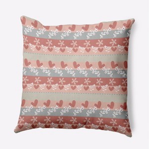 16"x16" Valentine's Day Love Garden Square Throw Pillow Oatmeal - e by design: Botanical Twill, Indoor Decor, Polyester Fiber - 1 of 4