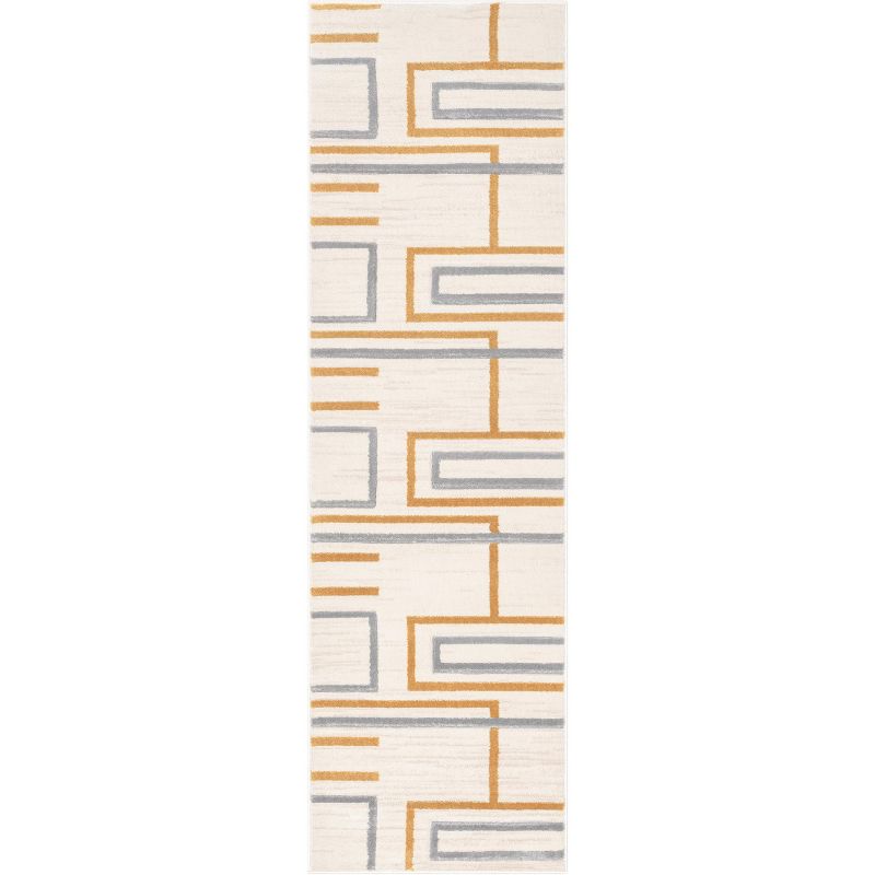 Well Woven Fiora Modern Geometric Stripes Boxes Area Rug, 1 of 10