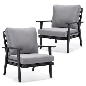 LeisureMod Walbrooke Polyester Modern Outdoor Armchair with Aluminum Frame and Removable Cushions - 1 of 4