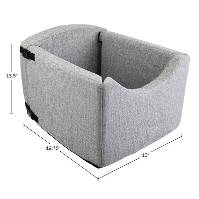 Gray Soft Sided Pet Car Seat with Safety Tether