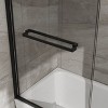Lirago 60x58in. Double Sliding Bathtub Shower Door Aluminum Frame Clear Tempered Glass Stainless Steel Matte Reversible Easy Install Black - 3 of 4