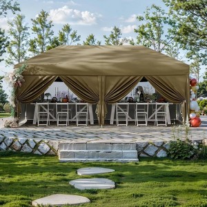 GustoWave 10 X 20ft Pop-Up Canopy with 6 Removable Sidewalls for Camping - 1 of 4