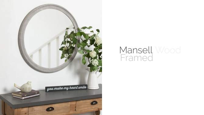28&#34; x 28&#34; Mansell Circular Shaped Hanging Wood Wall Mirror Gray - Kate and Laurel, 2 of 7, play video