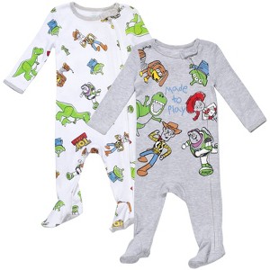 Disney Winnie the Pooh Lion King Monsters Inc. Pixar Toy Story Baby 2 Pack Sleep N' Play Coveralls Newborn to Toddler - 1 of 4