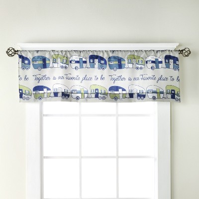 Lakeside Retro Camper Window Valence with Rustic Look - Our Favorite Place Is Together